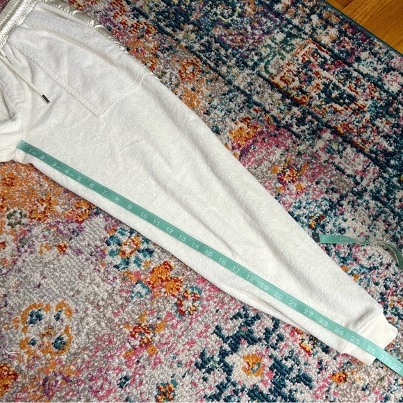 ATM Loop Cream Satin French Cotton Terry Pull-on‎ Chalk Jogger Track Pants - Picture 16 of 16